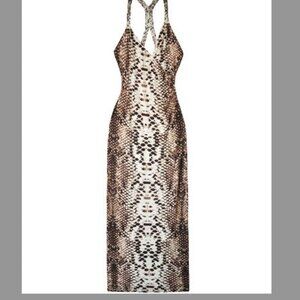 NEW Mara Hoffman XS Maxi Dress Snake Animal Tank Long Boho BodyCon Sexy Backless